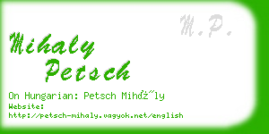 mihaly petsch business card